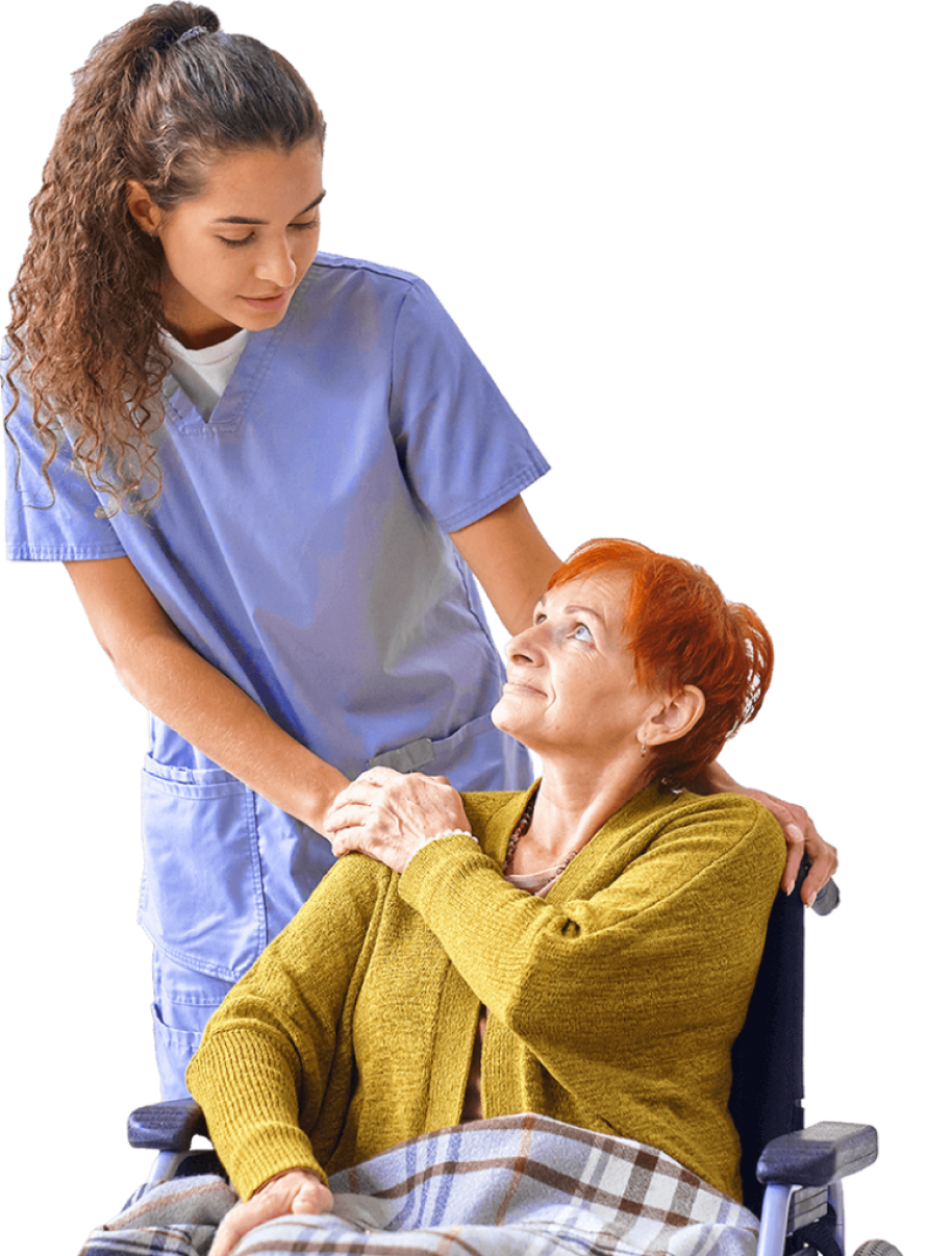 Caregiver with senior